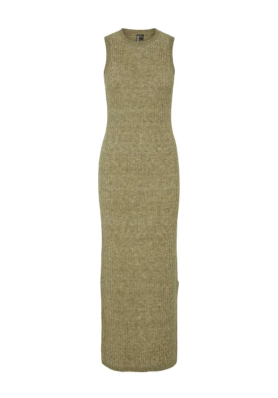 Dresses with Sheer Panels for Ladies' Sultry and Alluring LookPieces Paya Ribbed Knit Sleeveless Maxi Dress, Green Dresses with Sheer Panels for Ladies' Sultry and Alluring LookPieces Paya Ribbed Knit Sleeveless Maxi Dress, Green