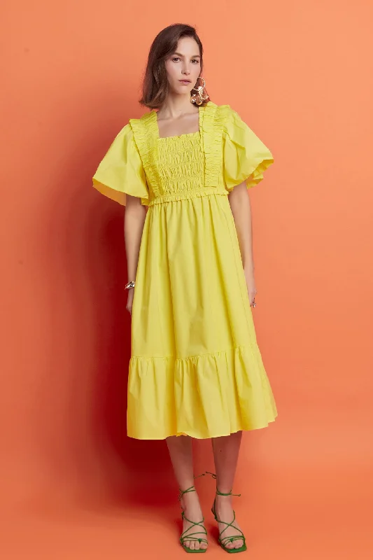 Short Dresses with Sequined Accents for Ladies' Night OutPuff Sleeve Midi Dress