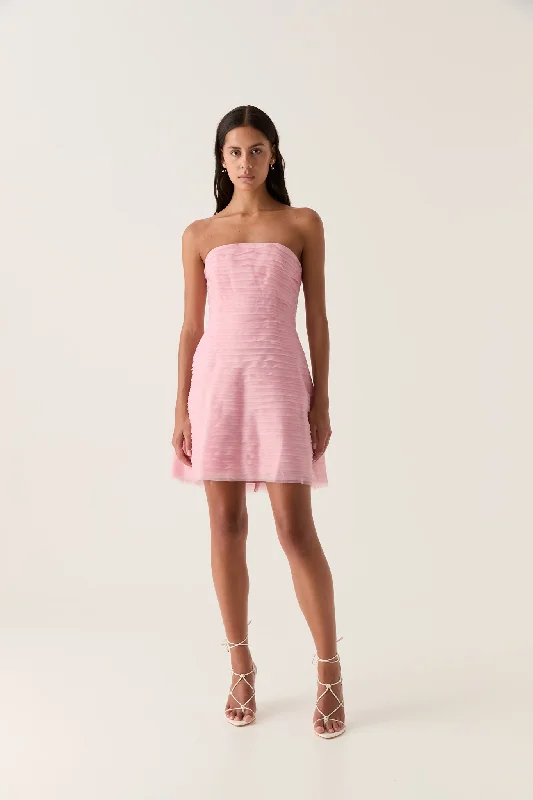 Dresses with Lace Insertions on the Skirt and Beaded Waistband for Ladies' Feminine and Glamorous LookSoundscape Mini Dress Dresses with Lace Insertions on the Skirt and Beaded Waistband for Ladies' Feminine and Glamorous LookSoundscape Mini Dress