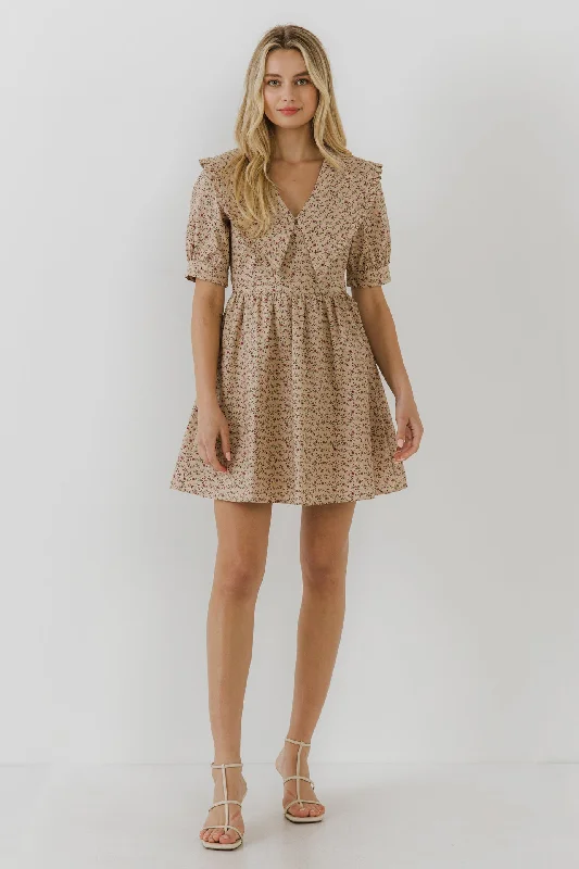 Dresses with High Neck and Embroidered Back for Ladies' Modest and Intricate LookStatement Collared Mini Dress Dresses with High Neck and Embroidered Back for Ladies' Modest and Intricate LookStatement Collared Mini Dress