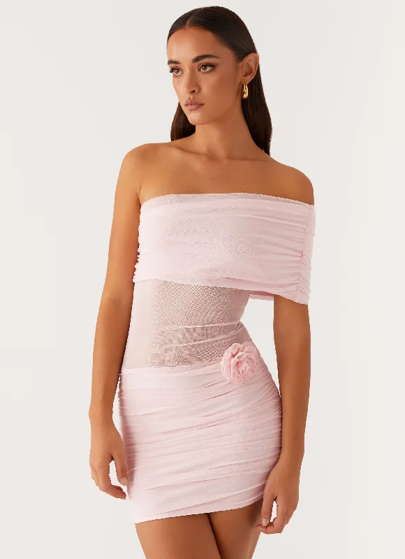 Plus Size Jersey Wrap Dresses for Ladies' Easygoing LookTeyana Mini Dress - Pink