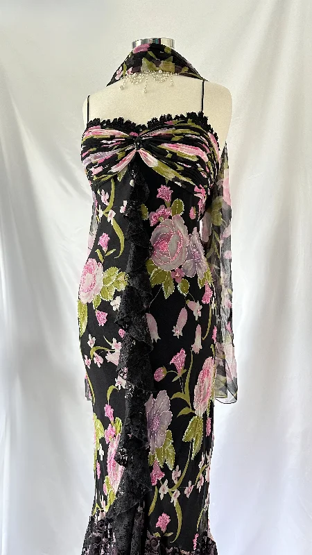 Strapless Cotton Dresses for Ladies' Beachside RelaxationThe Night Gardenia 90s Embellished Maxi Dress & Scarf Set Strapless Cotton Dresses for Ladies' Beachside RelaxationThe Night Gardenia 90s Embellished Maxi Dress & Scarf Set