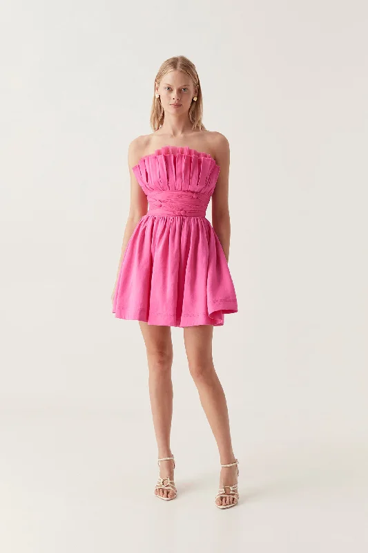 Dresses with Beaded Floral Wreath on the Bodice and High Low Hem for Ladies' Delicate and Dramatic LookWhisper Layered Mini Dress