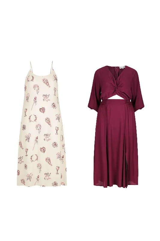 Vintage Inspired Tea Length Dresses for Ladies with Ruffled CollarYasameen & Carla Dress Bundle Vintage Inspired Tea Length Dresses for Ladies with Ruffled CollarYasameen & Carla Dress Bundle