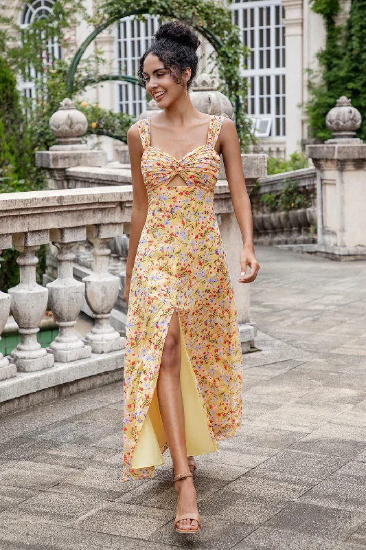Dresses with Sequined Star Motifs and Sheer Sleeve for Ladies' Celestial and Flirty LookYellow Flower A Line Corset Wedding Guest Dress Dresses with Sequined Star Motifs and Sheer Sleeve for Ladies' Celestial and Flirty LookYellow Flower A Line Corset Wedding Guest Dress