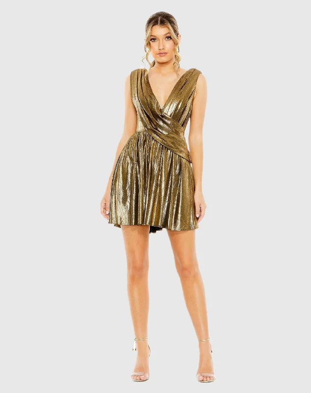 short sleeve mini dressesSleeveless Cowl Detail A Line Mini Dress