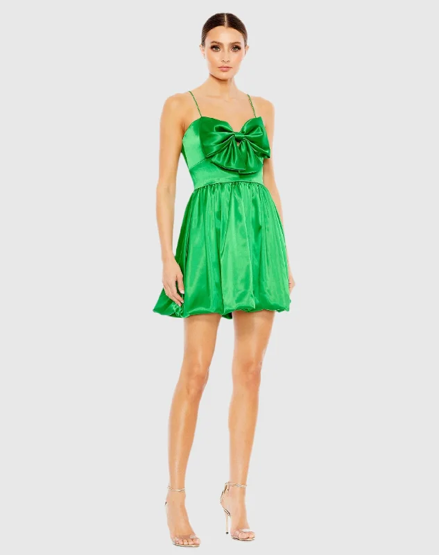 smocked mini dressesBow Front Bubble Hem Mini Dress