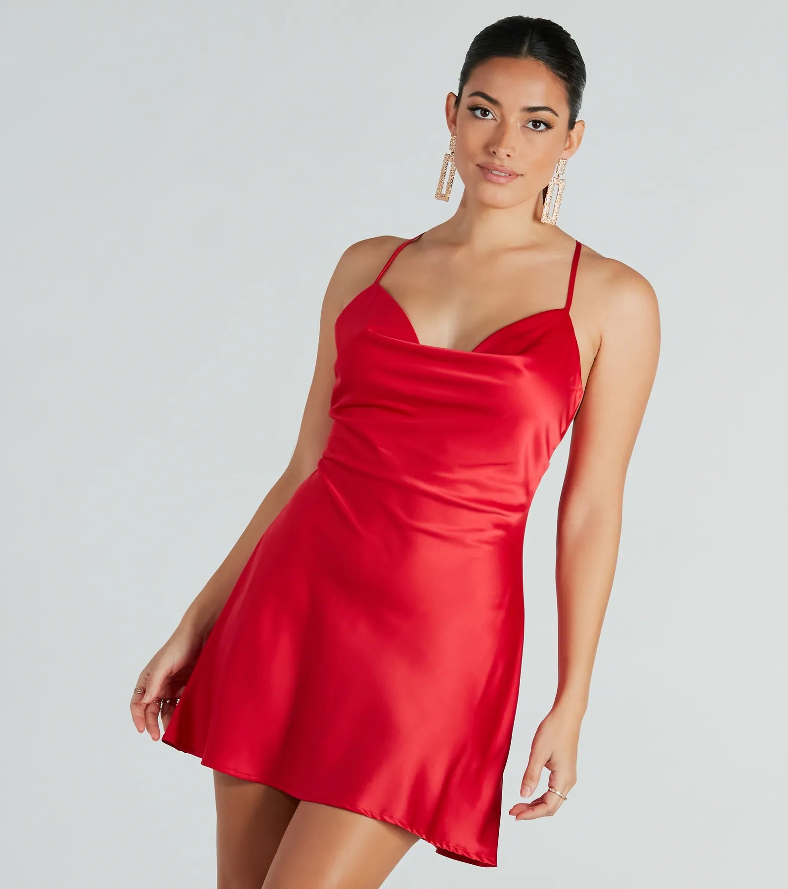 cottagecore mini dressesAlluring Romance Satin A-Line Mini Dress