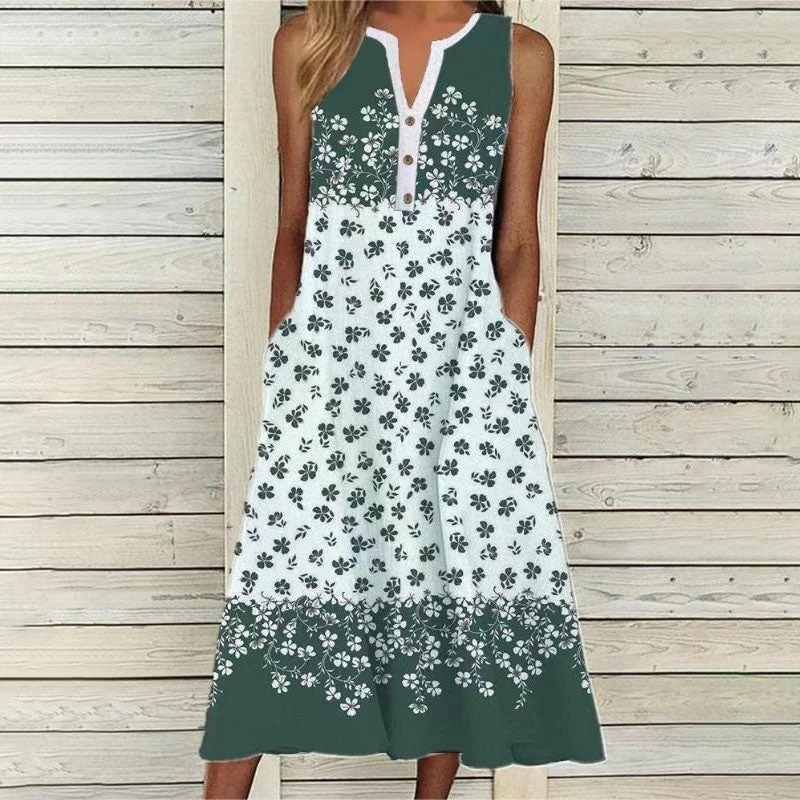 pink mini dressesCasual Floral Sleeveless Dress