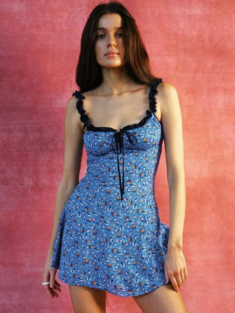 cottagecore mini dressesFashionSierra - Spaghetti Strap Mini Dress Square Collar Lace-up Polka Dot Floral Dress cottagecore mini dressesFashionSierra - Spaghetti Strap Mini Dress Square Collar Lace-up Polka Dot Floral Dress