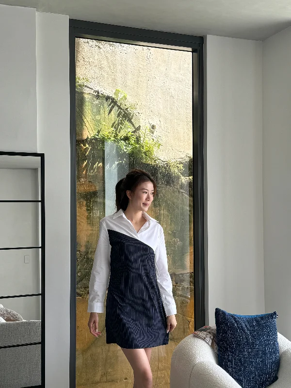 puff sleeve mini dressesCross Shirt Mini Dress