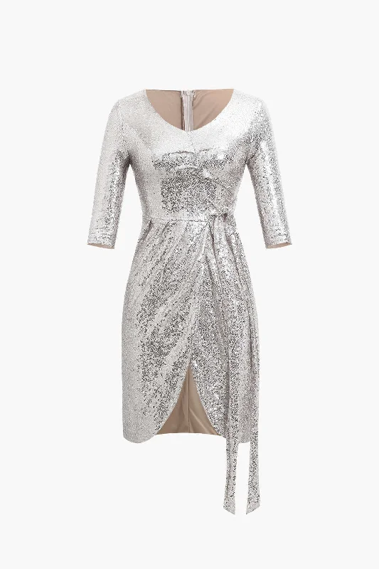 bohemian mini dressesSequin Pleated Mini Dress
