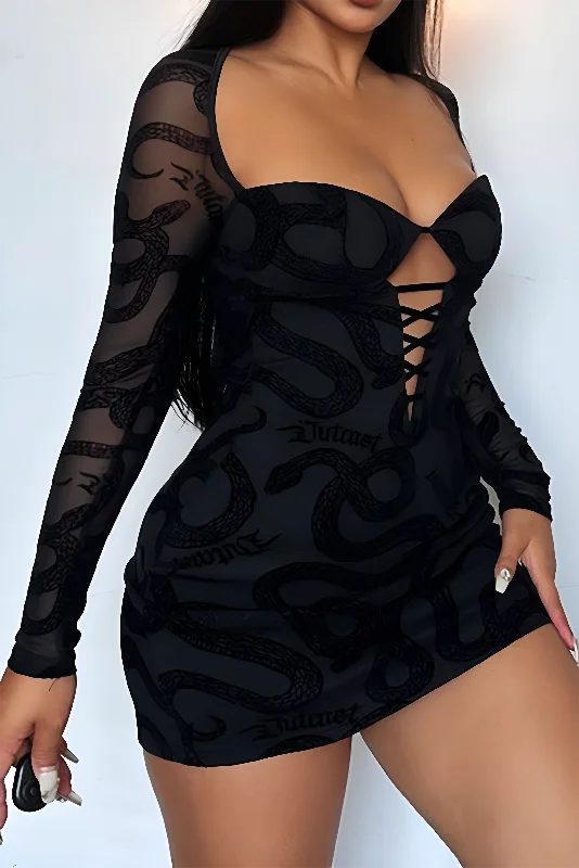 tiered mini dressesCut Out Lace Mini Dress