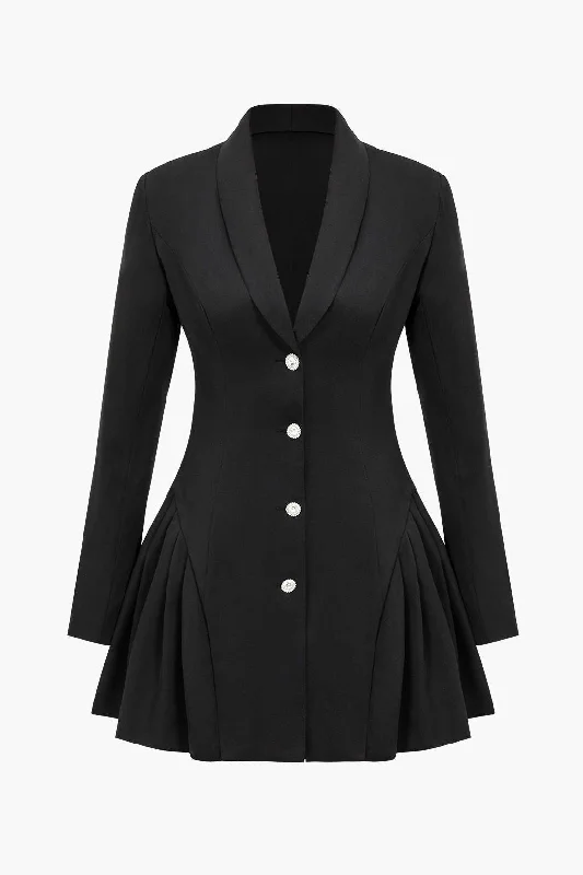sustainable mini dressesDeep V-neck Long Sleeve Suit Dress