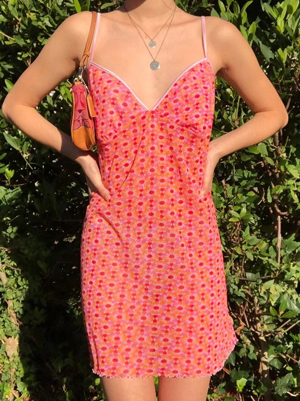 wedding guest mini dressesMesh Floral Mini Dress