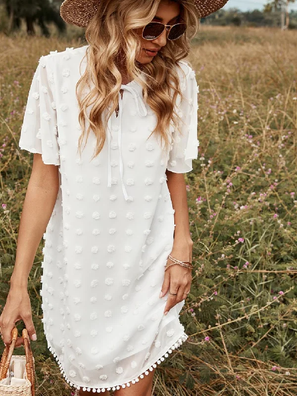 retro 90s mini dressesNorthstar Pom Sweater Dress
