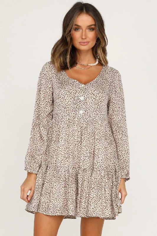 solid color mini dressesNow Or Never Animal Print Knit Henley Dress