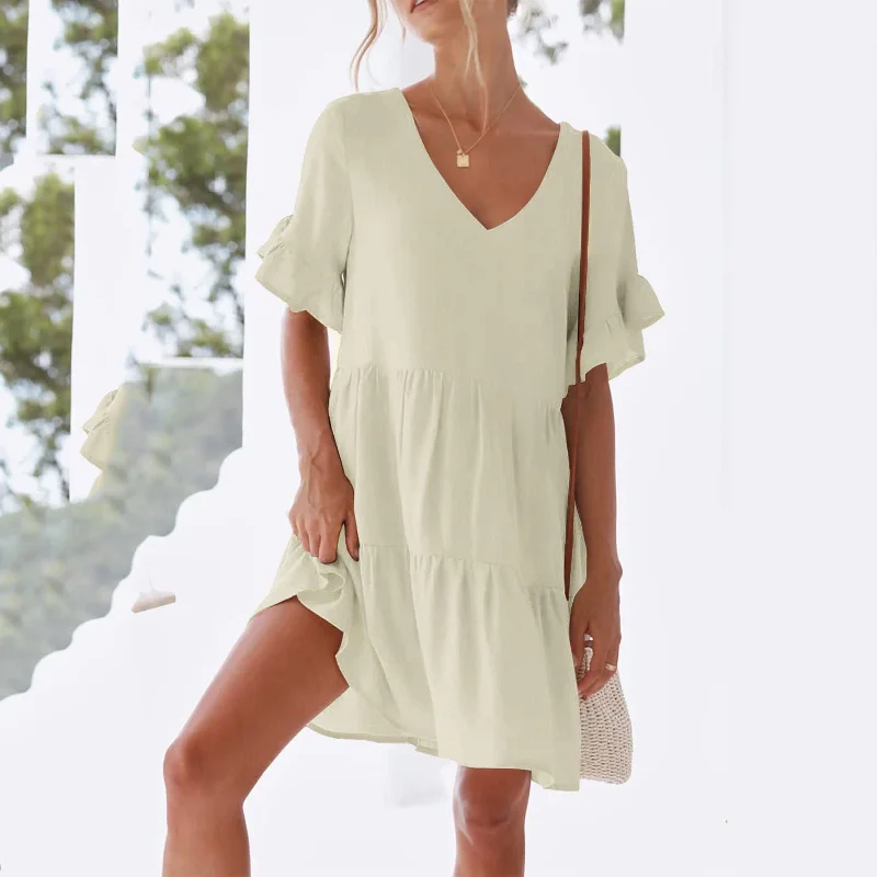 toddler mini dressesOatland Cotton Pocketed Babydoll Dress - Dark Taupe