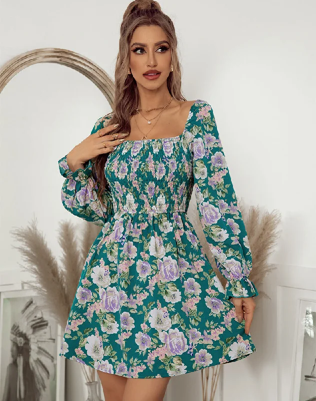 summer floral mini dresses for womenOh She Glows Floral Ruched Mini Dress