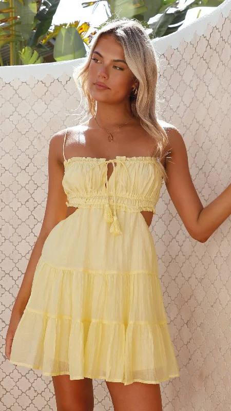 wrap style mini dressesVella Mini Dress - Lemon