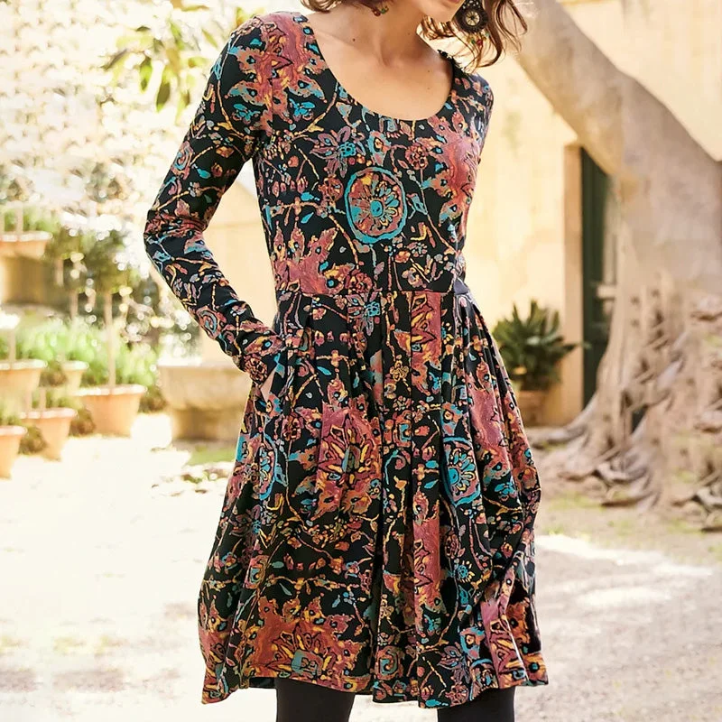 peasant style mini dressesVintage Printed Dress